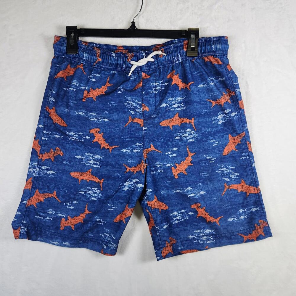 Lands‎ End Blue Shark Print Swimsuit Size Large